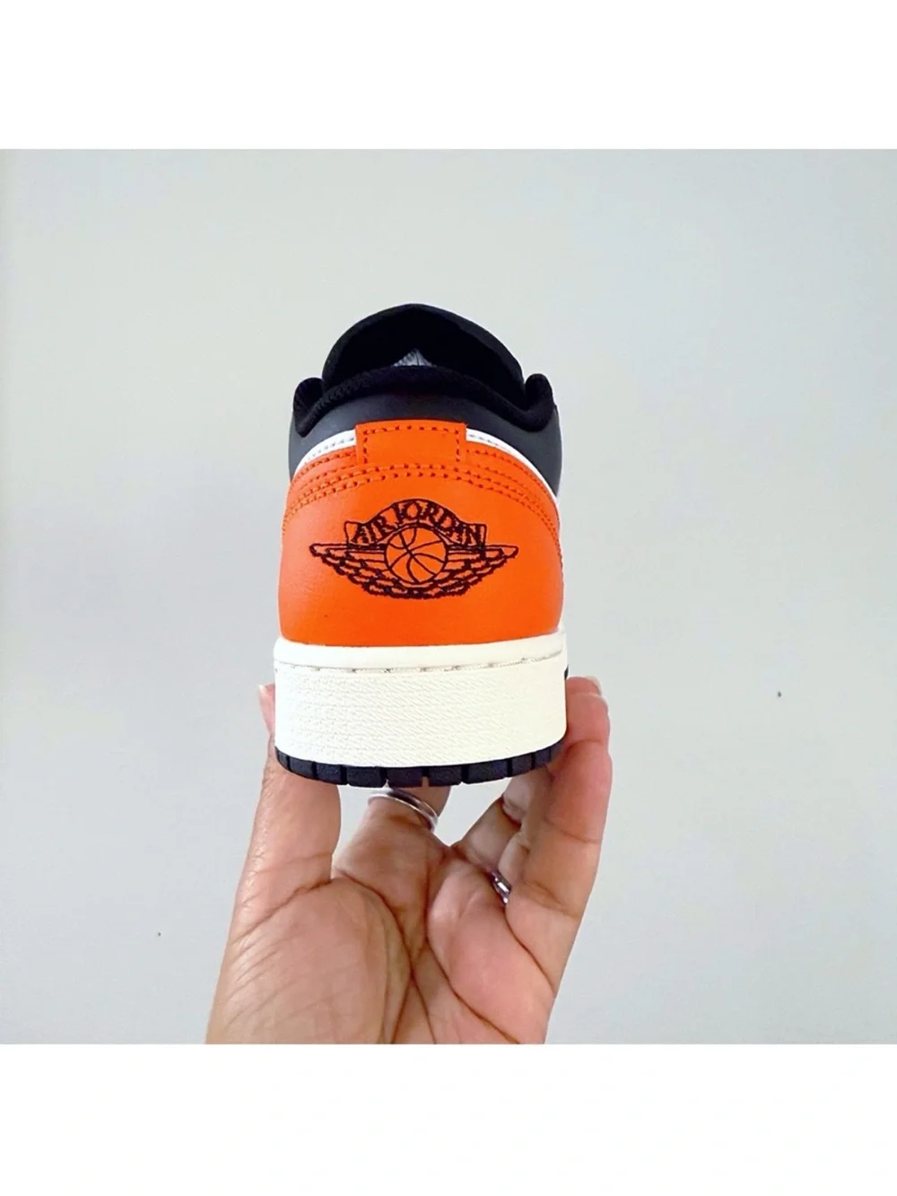 Nike Air Jordan 1 low Starfish Black Orange  White Sneakers 6Y/ 7.5 Women